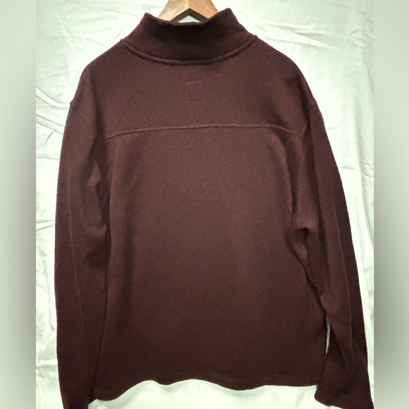 Merona Men’s 1/4 Zip Pullover Knit Jacket Sweater Burgundy/Black Blend XL - Picture 2 of 11